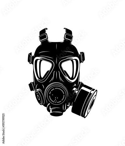 Black Gas Mask Vector Illustration