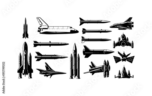 Vintage and Modern Aircraft Vector Illustration Collection
