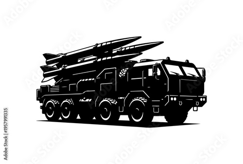 Military Missile Launch Vehicle Illustration