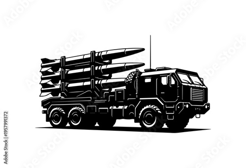 Military Missile Launch Vehicle Illustration