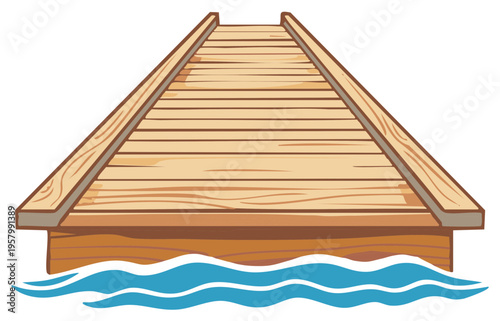 Wooden pier extending into blue water with waves