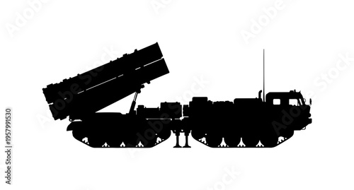 Military Missile Launcher Vehicle Vector Illustration