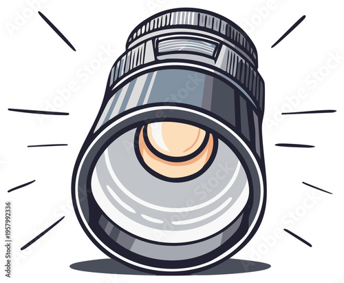 Illustration of a shiny photographic lens
