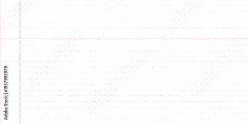 Close up of lined notebook paper with a red border detail