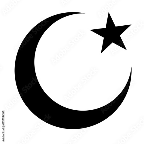 Moon and star icon vector for your web design, logo, UI. illustration