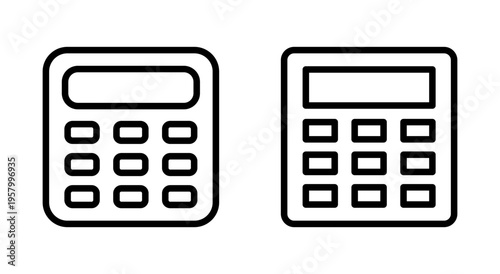 Calculator icon symbol for apps and websites. Accounting calculator sign and symbol.