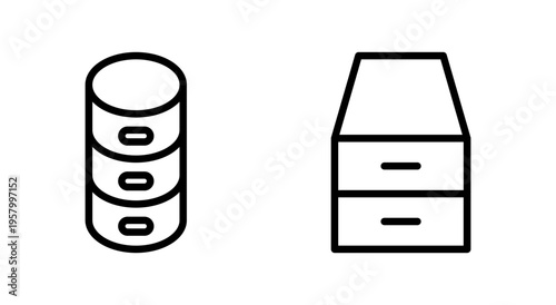 Database icon symbol for apps and websites. database sign and symbol