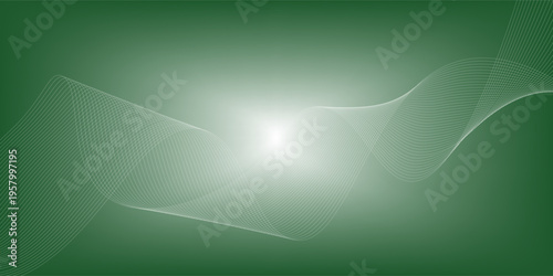 A stunning abstract and dynamic digital design with flowing white waves over a green background, smooth and curved lines, and a dotted pattern that creates a sense of movement and energy.