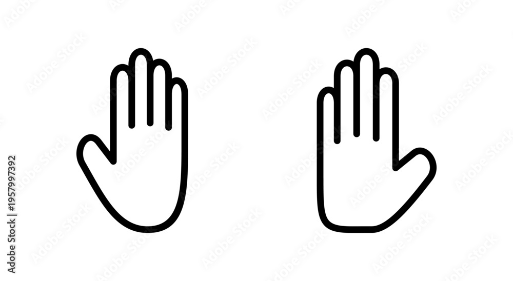 Fototapeta premium Hand icon symbol for apps and websites. hand sign and symbol. palm