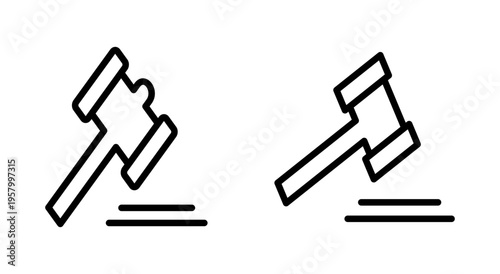 Gavel icon symbol for apps and websites. judge gavel sign and symbol. law icon. auction hammer