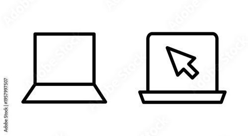 Laptop icon symbol for apps and websites. computer sign and symbol