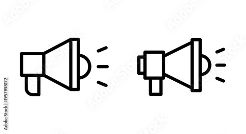 Megaphone icon symbol for apps and websites. Loudspeaker sign and symbol