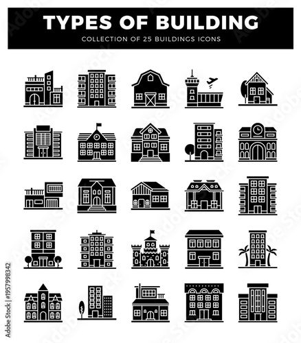 building icons for design and web.