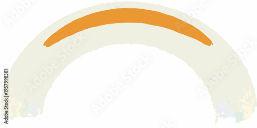 Abstract arc shape with a gradient orange fill on white background