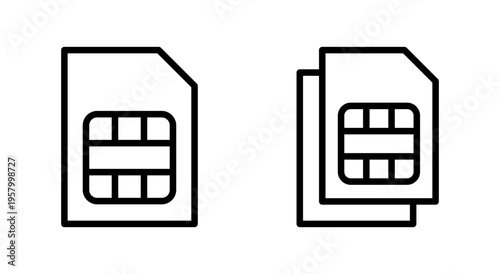 Sim card icon symbol for apps and websites. dual sim card sign and symbol
