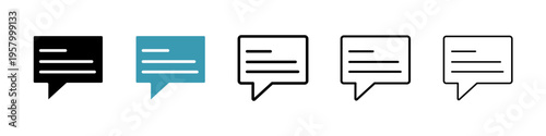 Messaging icons collection in black and blue colors