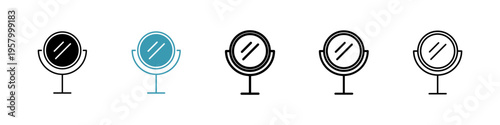 Mirror icons collection in black and blue colors