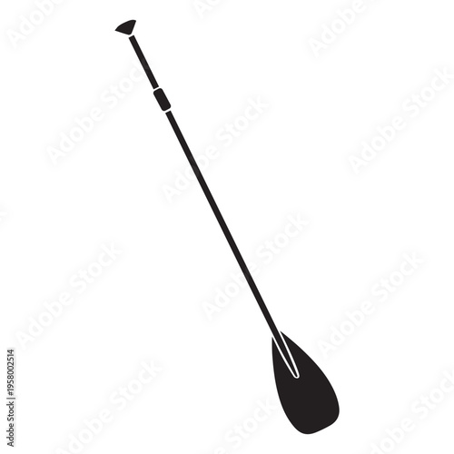 Vector flat black paddle isolated on white background

