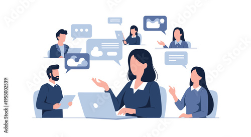 Diverse team collaborating effectively in a modern office setting.