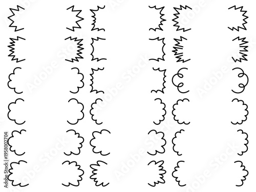 トゲトゲと雲型の両サイド線フレームセット