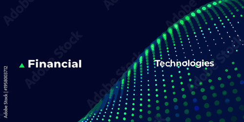 Abstract gradient background with text highlighting financial technologies