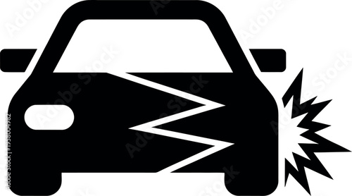 Car experiencing a tire blowout on a roadway