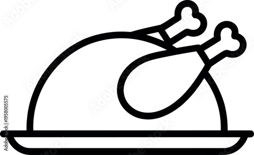 A whimsical illustration of a dog shaped like a roasted turkey on a serving platter