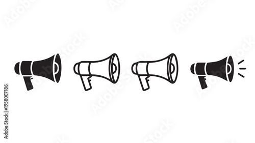 megaphone icon set