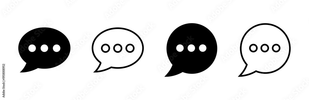 Fototapeta premium Chat icon set. speech bubble icon. comment icon vector. message. contact us