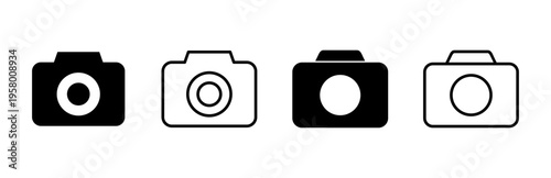 Camera icon set. photo camera icon. camera photography icon.