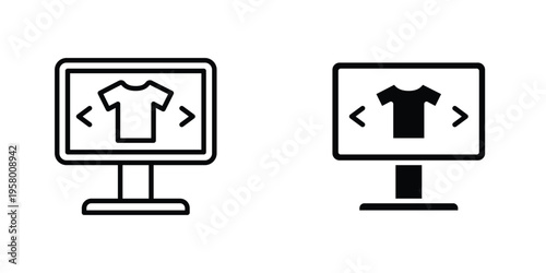 Online clothes shopping icon graphic design vector symbols. Best for Graphics