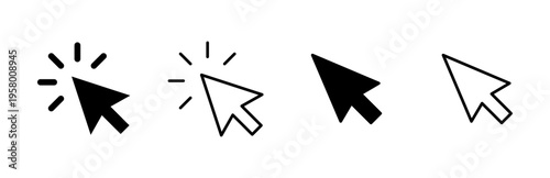 Click icon set. pointer arrow icon. cursor icon vector