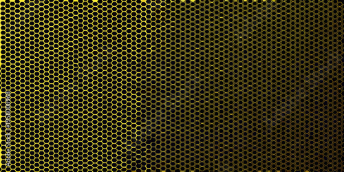 Golden honeycomb pattern transitions from dark to illuminated texture