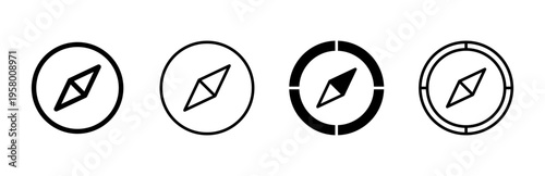 Compass icon set. arrow compass icon vector