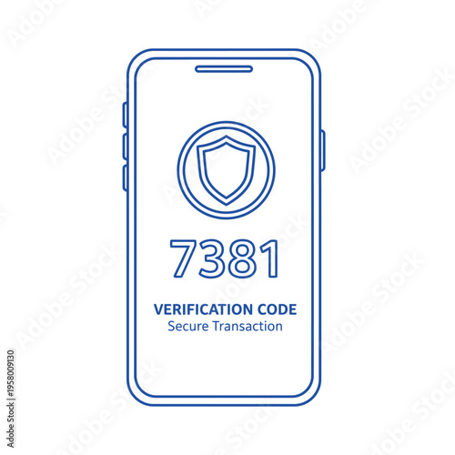 Mobile Phone Displaying Verification Code for Secure Transaction.