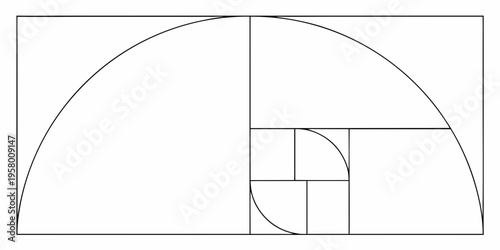 Geometric illustration of the golden ratio within a square frame