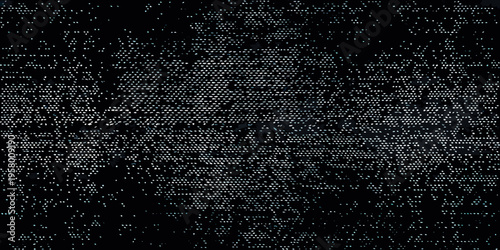 Abstract digital noise pattern resembling a face in darkness