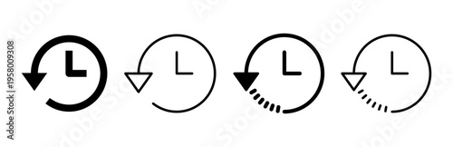 History icon set. recent event history