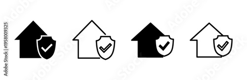 House insurance icon set. house protection icon.