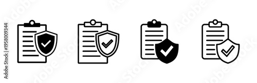 Insurance icon set. insurance symbol vector