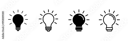 Lamp icon set. Light bulb icon vector. idea symbol.