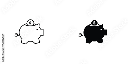 Piggy banks icon graphic design vector symbols. Best for Graphics