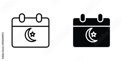Ramadan calendar icon graphic design vector symbols. Best for Graphics