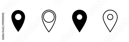 Pin icon set. Location icon vector. destination icon. map pin