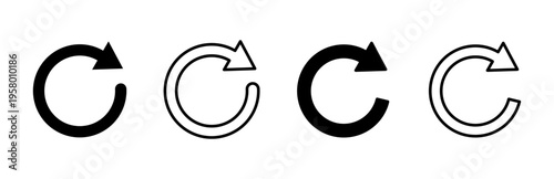 Refresh icon set. Reload icon vector. Update icon.