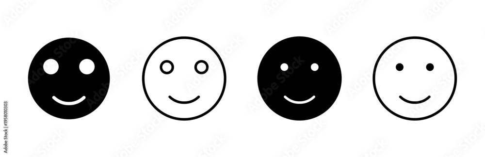 Fototapeta premium smile icon set. smile emoticon icon. feedback