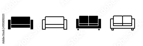 Sofa icon set. sofa icon illustration