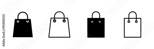 Shopping bag icon set. shopping icon vector