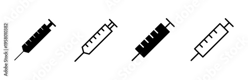 Syringe icon set. injection icon vector.