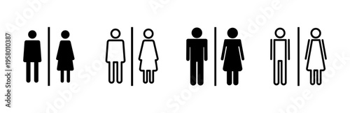 Toilet icon set. restrooms icon vector. bathroom sign. wc, lavatory